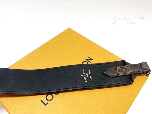 V2681 LV背帶原花拼黑牛皮Monogram金釦雙面背帶J02288 (台南店