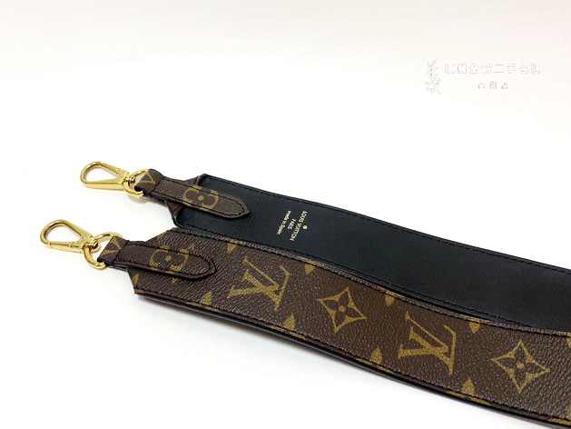 V2681 LV背帶原花拼黑牛皮Monogram金釦雙面背帶J02288 (台南店